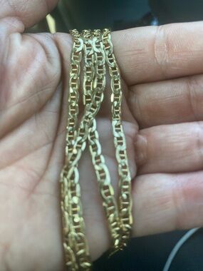 14k solid yellow gold mariner style chain
